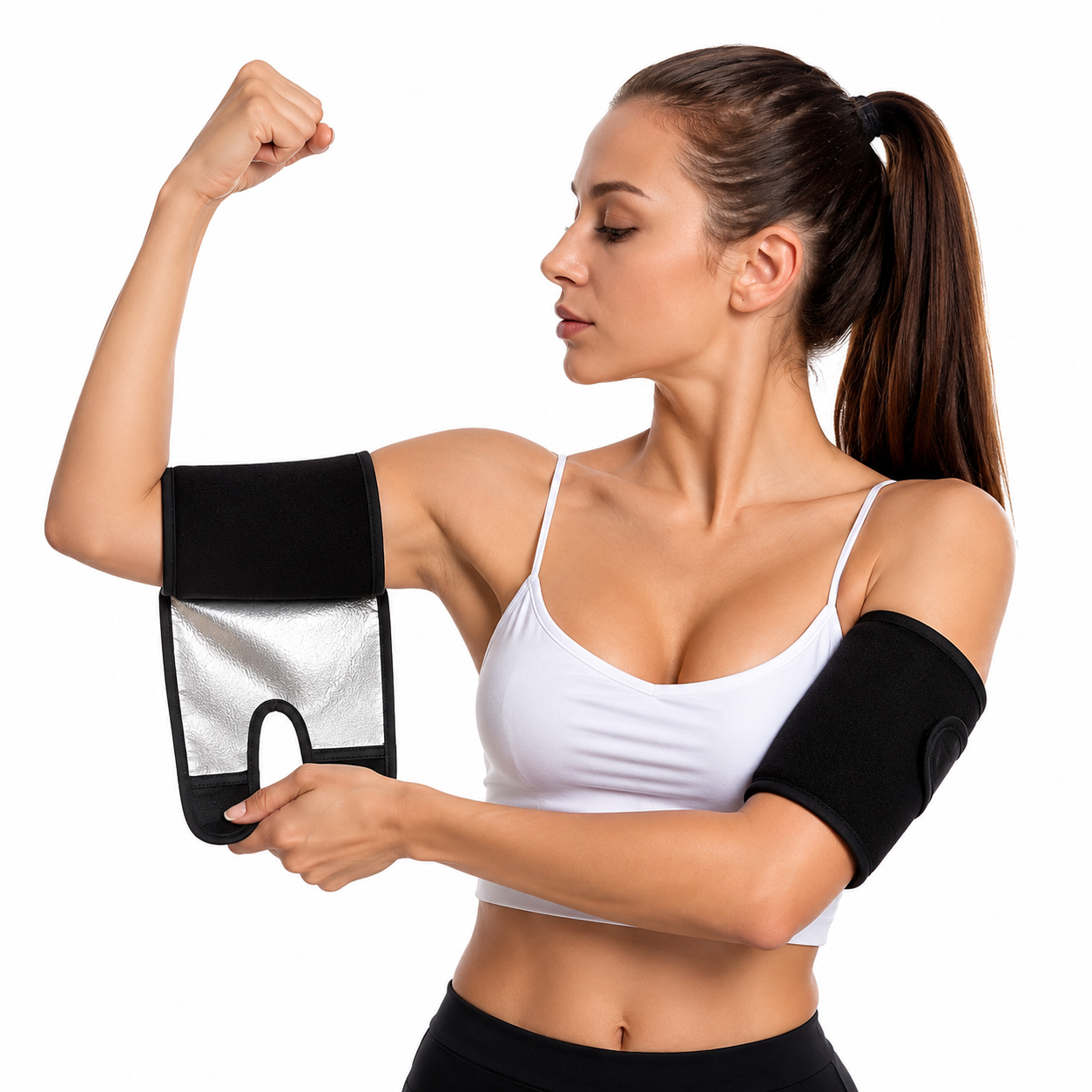 sauna Arm Shaping Bands for Reduction A Pair of Unisex Sauna Arm Shaping Bands for Reduction, Exercise Training and Sweat-Inducing Workout Armband - Image 1