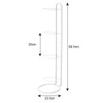 Ball Storage Rack 3/4 Tier Metal Ball Stand Ball Lockers Vertical Ball Rack Holder Room Outdoor Sports Equipment Organiser Football Stand for Basketball Football Volleyball etc (Black/White) - Image 38