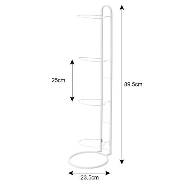 Ball Storage Rack 3/4 Tier Metal Ball Stand Ball Lockers Vertical Ball Rack Holder Room Outdoor Sports Equipment Organiser Football Stand for Basketball Football Volleyball etc (Black/White) - Image 38