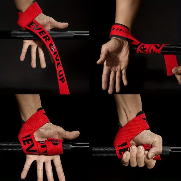 1pair Padded Wrist Straps For Weightlifting, Silica Gel Gym Wrist Straps, Workout Grips For Pull Ups And Barbell Lifting - Image 13