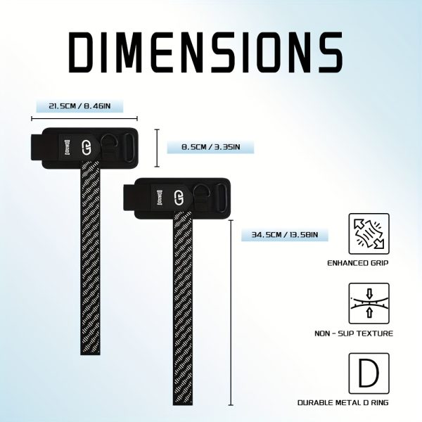 2pcs Heavy-Duty Anti-Slip Grip Straps - Thickened Material, Non-Slip Wristbands for Deadlifts, Pull-Ups, Barbell, Gym Equipment - Durable Workout Straps with Secure Fit - Image 4