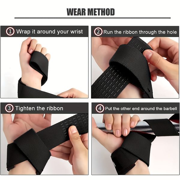 2pcs Lifting Wrist Straps for Weightlifting Silicone Anti-slip Weight Lifting Straps for Men & Women Gym Fitness Deadlift Straps - Image 14