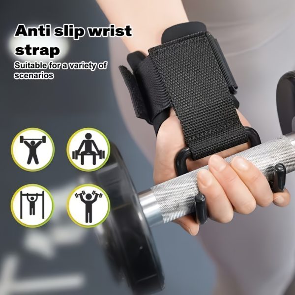 2pcs Widened Weightlifting Grips Hooks, Pull-Up Assist Wrist Straps, Dumbbell/Barbell Training Aid Equipment, Deadlift Booster, Suitable for Daily Fitness Exercises, Gym Accessories, Sports Accessories - Image 7